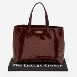 Pre Owned Louis Vuitton Amarante Monogram Vernis Wilshire MM Bag