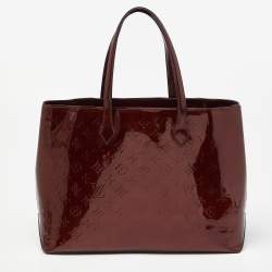 Pre Owned Louis Vuitton Amarante Monogram Vernis Wilshire MM Bag