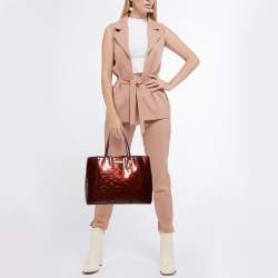 Pre Owned Louis Vuitton Amarante Monogram Vernis Wilshire MM Bag