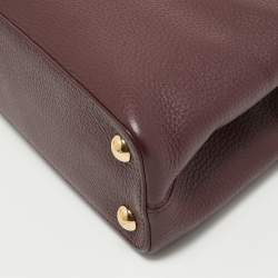 Pre Owned Louis Vuitton Deep Purple/Beige Leather and Python Capucines BB Bag