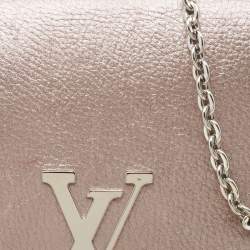 Louis Vuitton Metallic Pink Iridescent Leather Chain Louise Clutch