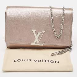 Louis Vuitton Metallic Pink Iridescent Leather Chain Louise Clutch