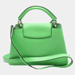Louis Vuitton Green Leather Capucines BB Top Handle Bag