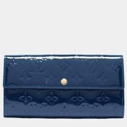 Louis Vuitton Grand Blue Monogram Vernis Sarah Wallet