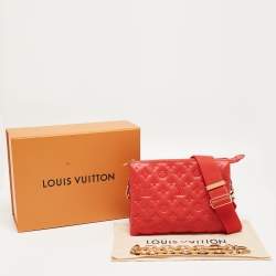 Louis Vuitton Wine Monogram Embossed Leather Coussin PM Bag