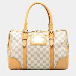 Louis Vuitton White Damier Azur Canvas Berkeley Top Handle Bag