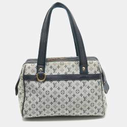 Pre Owned Louis Vuitton Navy Blue Monogram Mini Lin Josephine PM Bag