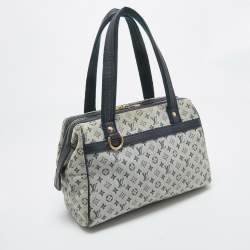 Pre Owned Louis Vuitton Navy Blue Monogram Mini Lin Josephine PM Bag