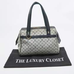 Pre Owned Louis Vuitton Navy Blue Monogram Mini Lin Josephine PM Bag