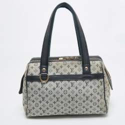 Pre Owned Louis Vuitton Navy Blue Monogram Mini Lin Josephine PM Bag