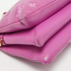 Pre Owned Louis Vuitton Orchid Monogram Embossed Puffy Leather Coussin BB Bag