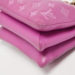 Pre Owned Louis Vuitton Orchid Monogram Embossed Puffy Leather Coussin BB Bag