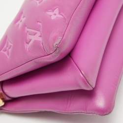 Pre Owned Louis Vuitton Orchid Monogram Embossed Puffy Leather Coussin BB Bag
