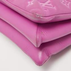 Pre Owned Louis Vuitton Orchid Monogram Embossed Puffy Leather Coussin BB Bag