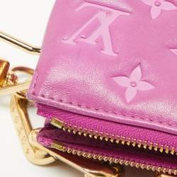 Pre Owned Louis Vuitton Orchid Monogram Embossed Puffy Leather Coussin BB Bag