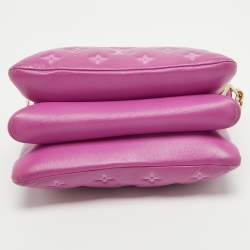 Pre Owned Louis Vuitton Orchid Monogram Embossed Puffy Leather Coussin BB Bag