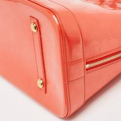 Pre Owned Louis Vuitton Orange Sunset Monogram Vernis Alma GM Bag