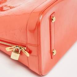 Pre Owned Louis Vuitton Orange Sunset Monogram Vernis Alma GM Bag