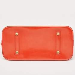 Pre Owned Louis Vuitton Orange Sunset Monogram Vernis Alma GM Bag