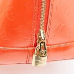 Pre Owned Louis Vuitton Orange Sunset Monogram Vernis Alma GM Bag