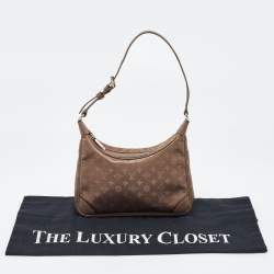 Pre Owned Louis Vuitton Brown Monogram Satin Boulogne Bag