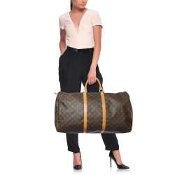 Pre Owned Louis Vuitton Monogram Canvas Keepall Bandouliere 60 Bag