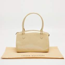 Pre Owned Louis Vuitton Blanc Corail Monogram Vernis Sherwood GM Bag