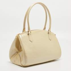 Pre Owned Louis Vuitton Blanc Corail Monogram Vernis Sherwood GM Bag
