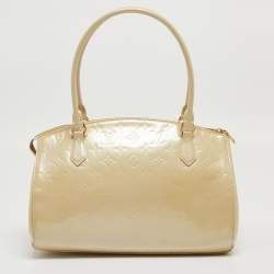 Pre Owned Louis Vuitton Blanc Corail Monogram Vernis Sherwood GM Bag