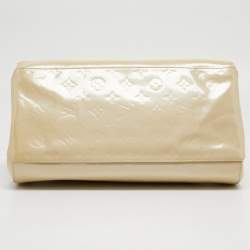 Pre Owned Louis Vuitton Blanc Corail Monogram Vernis Sherwood GM Bag