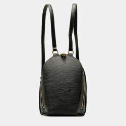 Pre Owned Louis Vuitton Black Leather Epi Mabillon Backpack  
