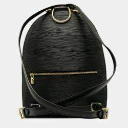 Pre Owned Louis Vuitton Black Leather Epi Mabillon Backpack  