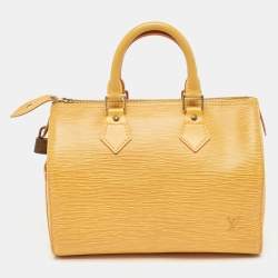 Pre Owned Louis Vuitton Tassil Yellow Epi Leather Speedy 25 Bag