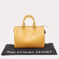 Pre Owned Louis Vuitton Tassil Yellow Epi Leather Speedy 25 Bag