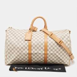 Louis Vuitton Damier Azur Canvas Keepall Bandouliere 55 Bag