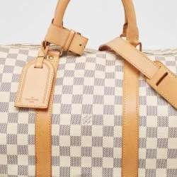 Louis Vuitton Damier Azur Canvas Keepall Bandouliere 55 Bag
