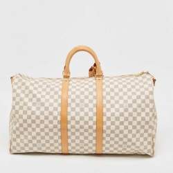 Louis Vuitton Damier Azur Canvas Keepall Bandouliere 55 Bag