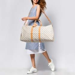 Louis Vuitton Damier Azur Canvas Keepall Bandouliere 55 Bag