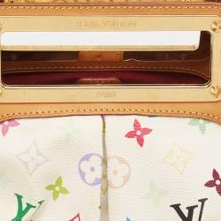 مملوكة مسبقًا Louis Vuitton White Monogram Multicolore Canvas Judy MM Bag