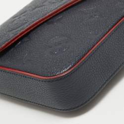 Pre Owned Louis Vuitton Marine/Rouge Monogram Empreinte Leather Felicie Pochette Bag