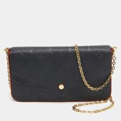 Pre Owned Louis Vuitton Marine/Rouge Monogram Empreinte Leather Felicie Pochette Bag