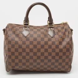 Pre Owned Louis Vuitton Damier Ebene Canvas Speedy Bandouliere 30 Bag