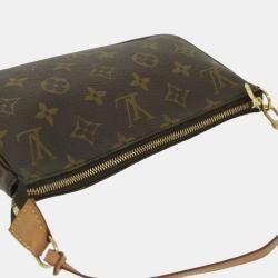 Pre Owned Louis Vuitton Brown Monogram Canvas Pochette Accessoires Clutch Bag