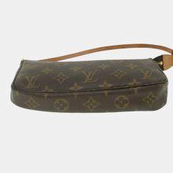 Pre Owned Louis Vuitton Brown Monogram Canvas Pochette Accessoires Clutch Bag