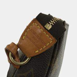 Pre Owned Louis Vuitton Brown Monogram Canvas Pochette Accessoires Clutch Bag