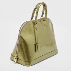 Pre Owned Louis Vuitton Vert Olive Monogram Vernis Leather Alma GM Bag