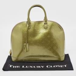 Pre Owned Louis Vuitton Vert Olive Monogram Vernis Leather Alma GM Bag