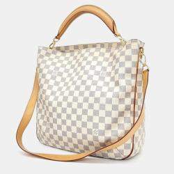 Pre Owned Louis Vuitton White Damier Azur Handbag