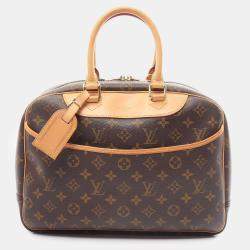 Louis Vuitton Deauville Bowling vanity Monogram Handbag PVC Leather Brown