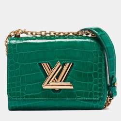 Pre Owned Louis Vuitton Green Crocodile Twist PM Bag